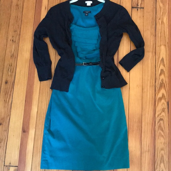 Emerald Ann Taylor Dress with POCKETS - 0 Petite - Picture 1 of 6